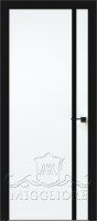 Деревянные двери QUADRO 9.04 G чёрный алюминиевый декор+чёрная алюминиевая кромка SILK ICE +ANTRACIT