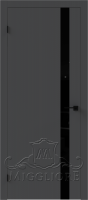 Дверь со стеклом QUADRO 9.05 V-лакобель черный GRAFITE NUBUK