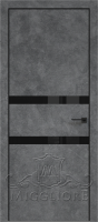 Деревянные двери QUADRO 9.08 алюминиевая кромка черная V-лакобель черный LOFT GRAFITE