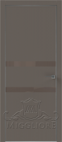 Деревянные двери QUADRO 9.08 алюминиевая кромка Графит V-лакобель коричневый SOFT SMOKI
