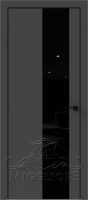 Деревянные двери QUADRO 9.09 алюминиевая кромка черная V-лакобель черный GRAFITE NUBUK