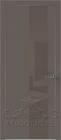 Деревянные двери QUADRO 9.09 алюминиевая кромка Графит V-лакобель коричневый SOFT SMOKI