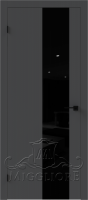 Дверь со стеклом QUADRO 9.09 V-лакобель черный GRAFITE NUBUK