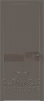 Деревянные двери QUADRO 9.10 алюминиевая кромка Графит V-лакобель коричневый SOFT SMOKI