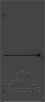 Глухая дверь QUADRO 9.11 G черный алюминиевый молдинг GRAFITE NUBUK