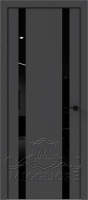 Деревянные двери QUADRO 9.15 алюминиевая кромка черная V-лакобель черный GRAFITE NUBUK