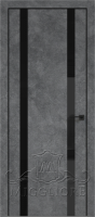 Деревянные двери QUADRO 9.15 алюминиевая кромка черная V-лакобель черный LOFT GRAFITE