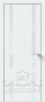 Деревянные двери QUADRO 9.15 алюминиевая кромка V-лакобель белый SILK ICE
