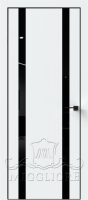 Деревянные двери QUADRO 9.15 черная алюминиевая кромка V-лакобель черный SILK ICE