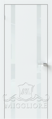 Дверь со стеклом QUADRO 9.15 V-лакобель белый SILK ICE