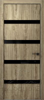 Деревянные двери QUADRO 9.16 алюминиевая кромка черная V-лакобель черный DUB MELFORD