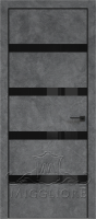 Деревянные двери QUADRO 9.16 алюминиевая кромка черная V-лакобель черный LOFT GRAFITE