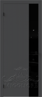 Дверь со стеклом QUADRO 9.20 V-лакобель черный GRAFITE NUBUK