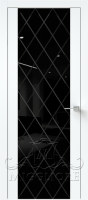 Дверь со стеклом триплекс TRIPLEX 15  V-TRIPLEX-NERO-GRAVIROVKA ROMB SILK ICE