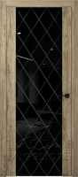 Дверь со стеклом TRIPLEX 15 V-TRIPLEX-NERO-GRAVIROVKA ROMB DUB MELFORD