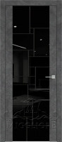 Дверь со стеклом TRIPLEX 5.02 V-TRIPLEX-NERO-GRAVIROVKA LOFT GRAFITE