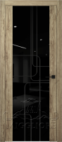 Дверь со стеклом TRIPLEX 5.04 V-TRIPLEX-NERO-GRAVIROVKA DUB MELFORD
