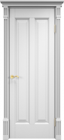 Деревянные двери Модель ОЛ 102 ДГ Карниз Белая эмаль
