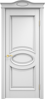 Белорусская дверь Модель ОЛ 26 ДГ капитель Романтика Белая эмаль