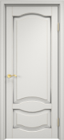 Белорусская дверь Модель ОЛ 33 ДГ Белый грунт патина Серебро