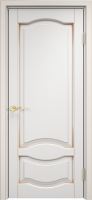 Белорусская дверь Модель ОЛ 33 ДГ Белый грунт патина Золото