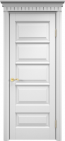 Деревянные двери Модель ОЛ 44 ДГ Карниз Возвышение Белая эмаль