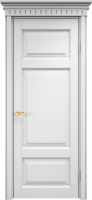Деревянные двери Модель ОЛ 55 ДГ Карниз Возвышение Белая эмаль
