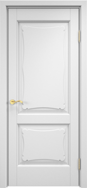 Деревянные двери Модель ОЛ 6_2 ДГ Белая эмаль