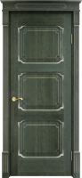 Белорусская дверь Модель ОЛ 7_3 ДГ Зеленый патина Серебро