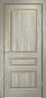 Брашированная состаренная дверь Мадера Винтаж 5Ш Браш ДГ Мох+Патина серебро