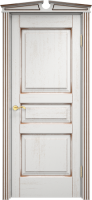 Белорусская дверь Модель Д5 ДГ Белый грунт с патиной Орех