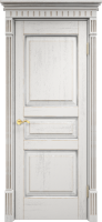 Белорусская дверь Модель Д5 ДГ Белый грунт патина Серебро