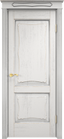 Белорусская дверь Модель Д6-2 ДГ Белый грунт патина Серебро