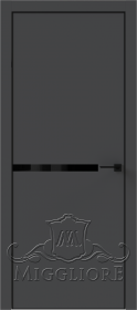 QUADRO 10.24 V-лакобель черный алюминиевая кромка черная GRAFITE NUBUK