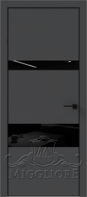 QUADRO 3 V-лакобель черный алюминиевая кромка черная GRAFITE NUBUK